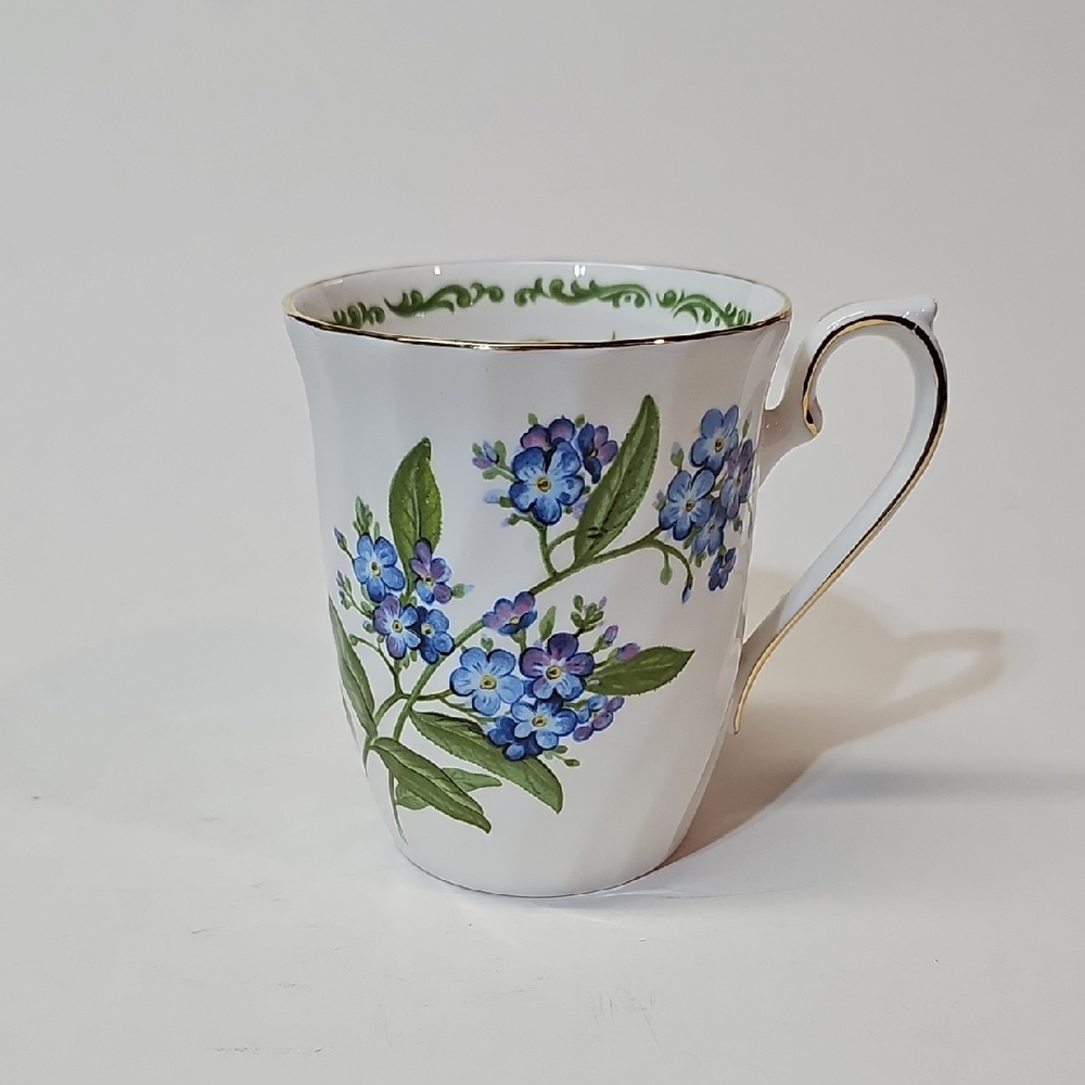 Vintage House Of Global Art Forget Me Not English Bone China Cup - Blue, July